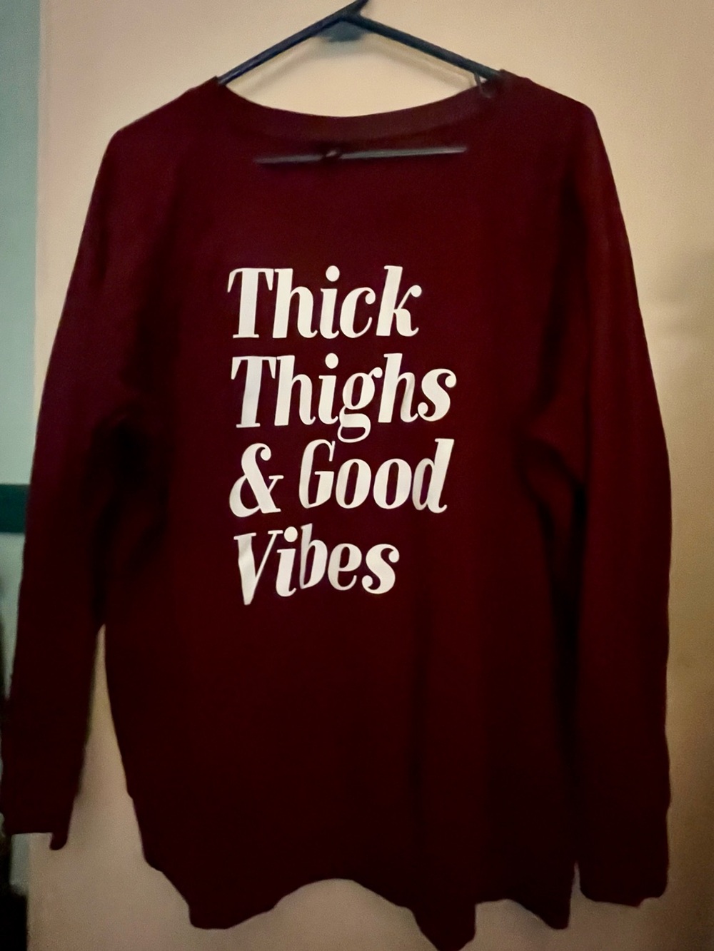 torrid Maroon Crewneck Sweater with White Graphic Text